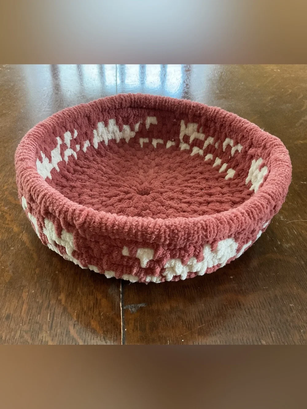 Handmade Chenille Storage Bowl with Handles (9.5